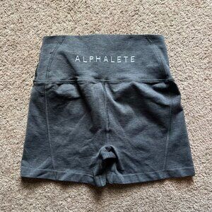 Alphalete Revival Charcoal Gray Fitted Gym Biker Shorts Size Small